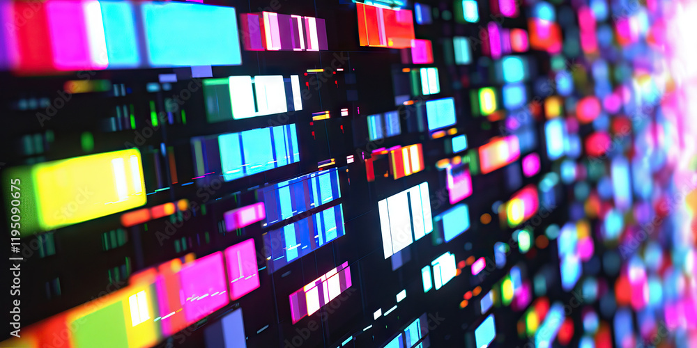 Poster abstract composition of multicolored rectangles