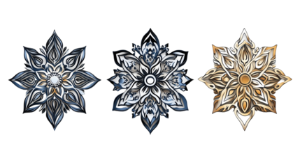 Luxury ornamental mandala design bundle pattern isolated on transparent  background 