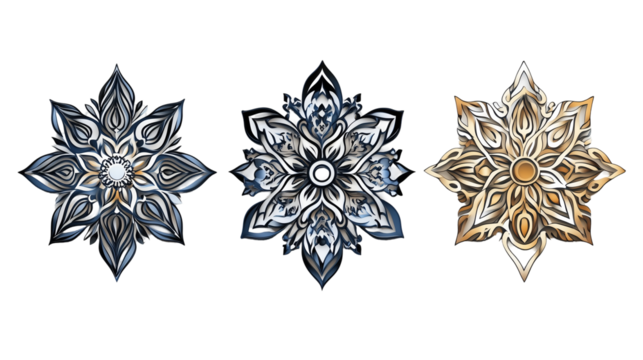 Luxury ornamental mandala design bundle pattern isolated on transparent  background 