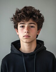 Fototapeta premium ID Photo for Passport : German teenager boy 8