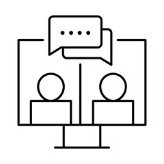 Virtual Meetings – Screen Representing Online Communication Platforms