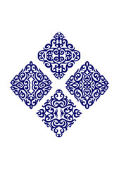 Oriental rhombus ornaments, four type 