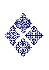 Oriental rhombus ornaments, four type 