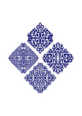 Oriental rhombus ornaments, four type 