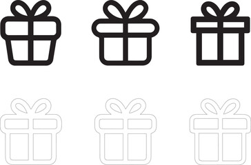 Present gift box icon collection Vector isolated elements