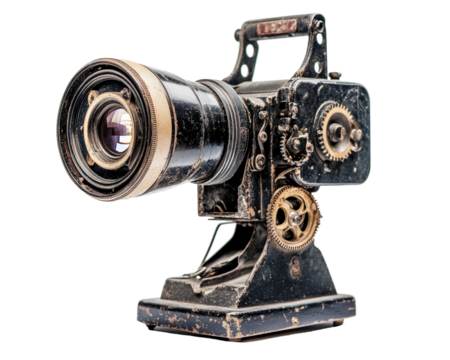 Isolated Old Movie Projector Camera