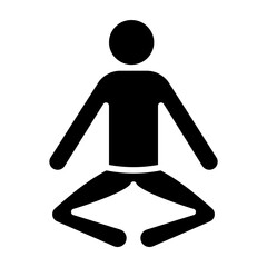 Reclining Bound Angle Pose (Supta Baddha Konasana) Vector Glyph Icon Design