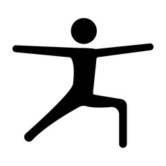 Warrior II (Virabhadrasana II) Vector Glyph Icon Design