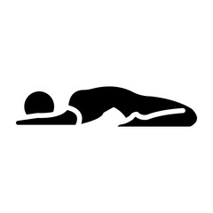 Reclining Hero Pose (Supta Virasana) Vector Glyph Icon Design