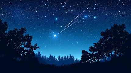 The night sky with the stars' atmosphere. Starbright. Illustration
