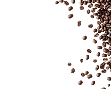 Isolated Pattern of Scattered Coffee Beans