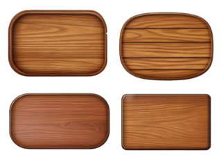 Isolated Four Wooden Sign Boards