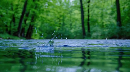 Fototapeta premium Pristine water reflecting vibrant foliage in a tropical paradise.