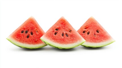 Juicy Slices of Fresh Watermelon Summer Fruit Healthy Snack Red and Green Triangular Shaped