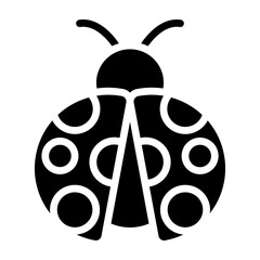 Ladybug Vector Glyph Icon Design
