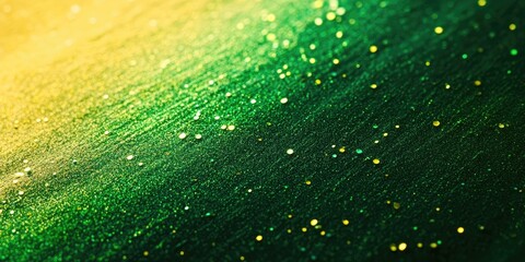 Glittering green and yellow textured paper with shimmering specks creating vibrant background ideal for messages or decorative elements 150 characters
