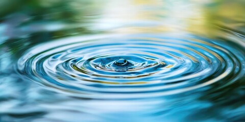 Close up view of serene blue water ripples with light reflections in a softly blurred background showcasing calm and tranquility
