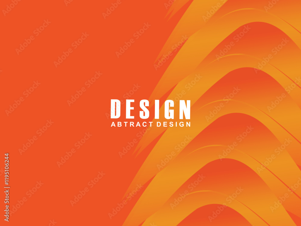 Fototapete abstract modern orange gradient wave background overlapping text space. modern concept. vector illus