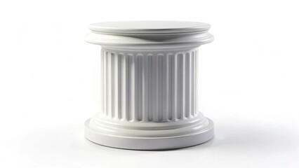 White pedestal isolated on white background
