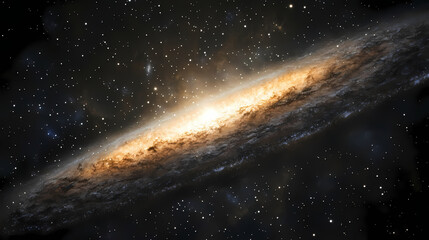 Fototapeta premium Starry night sky, milky way galaxy with stars and space dust in the universe. Starbright. Illustration