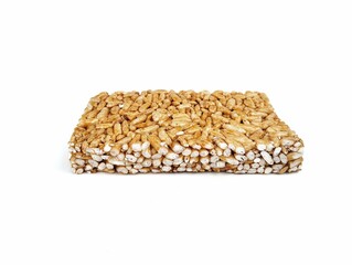 Teng teng or Indonesian traditional snacks made from rice and sugar, isolated on white background 