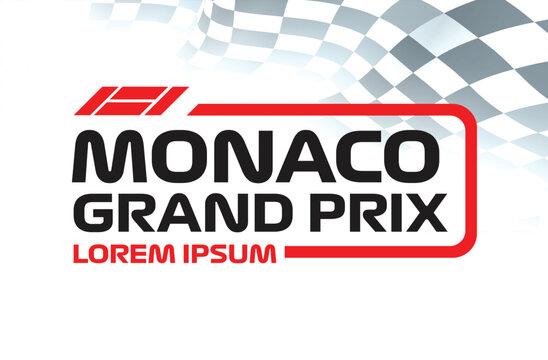monaco flag race car event icon transport jet sport racing symbol concept design template vector isolated promotion power hybrid white background poster red black white banner flyer