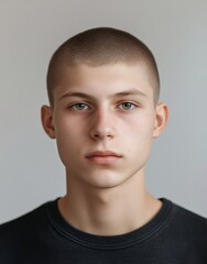 Naklejka premium ID Photo for Passport : Russian teenager boy 10