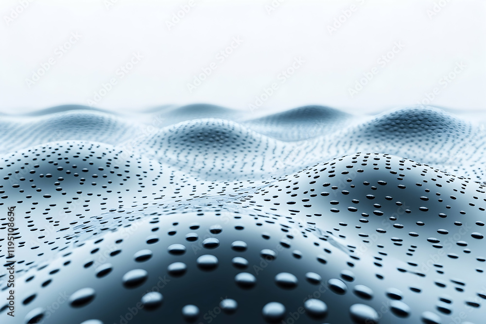 Poster abstract textured surface with undulating hills and dotted pattern, evoking concepts of data visuali