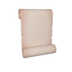 Ancient paper or parchment scroll. 3d rendering