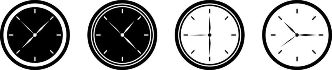 Clock icon Set. Clock, time. Vector illustration