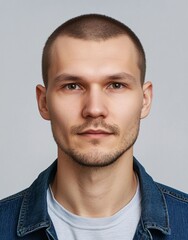 Fototapeta premium ID Photo for Passport : Russian adult man 7