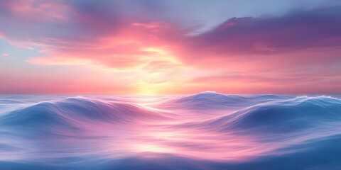 Obraz premium Dreamy pastel sunset over a sea of clouds.