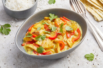Cooking Banana Curry with Rice