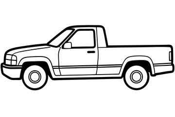 Clean Pickup Truck Vector Art