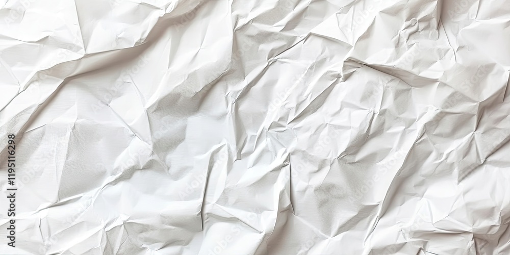 Poster crumpled white paper texture with varied folds in light and shadow showcasing a dynamic background i