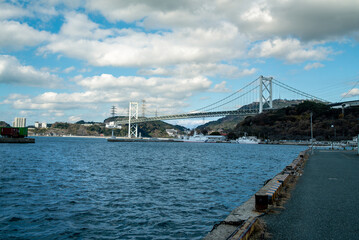 冬の関門海峡大橋