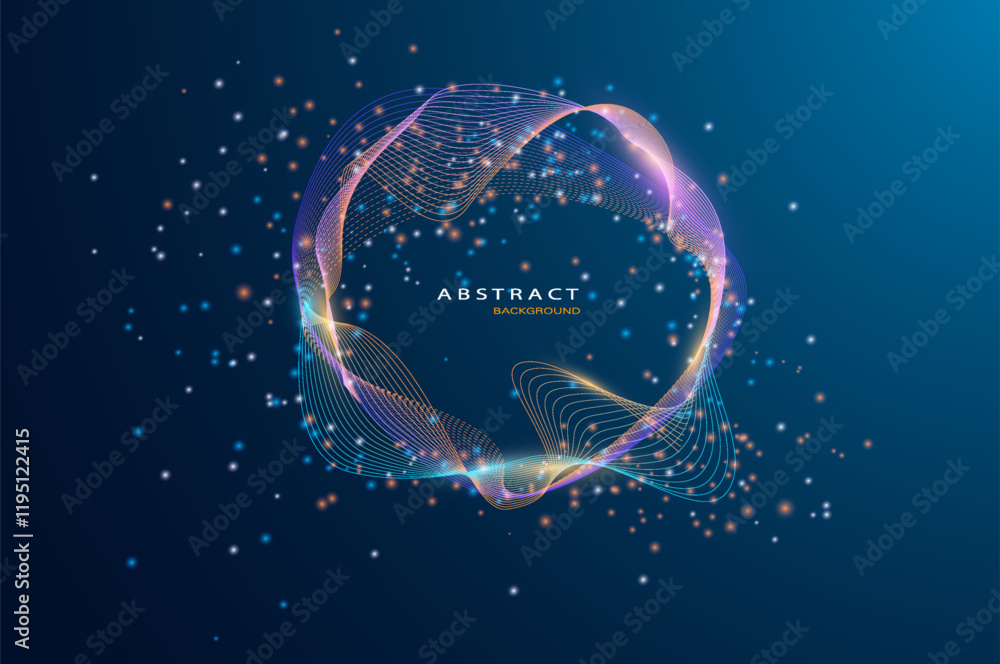Poster abstract particles circle background. eps10 vector background.