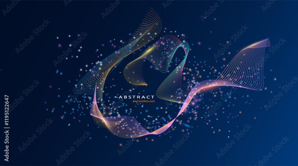 Poster abstract particles circle background. eps10 vector background.
