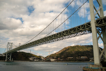 門司港側からの関門海峡大橋