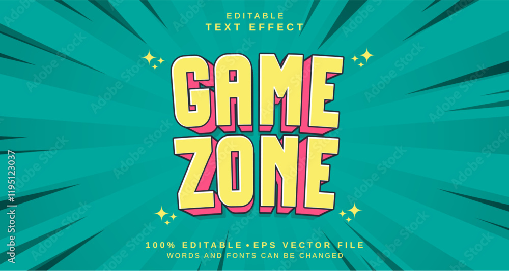 Poster editable text style effect - game zone text style theme.
