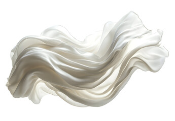 Elegant Fabric Swirls, Isolated on Transparent Background,  White Silk Drape, Flowing Texture, Smooth Waves,  Soft Material,  Whimsical Design,  Abstract Art,  Design Element,  Cle