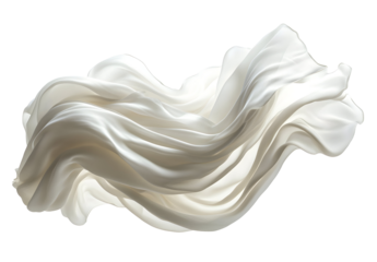Elegant Fabric Swirls, Isolated on Transparent Background,  White Silk Drape, Flowing Texture, Smooth Waves,  Soft Material,  Whimsical Design,  Abstract Art,  Design Element,  Cle