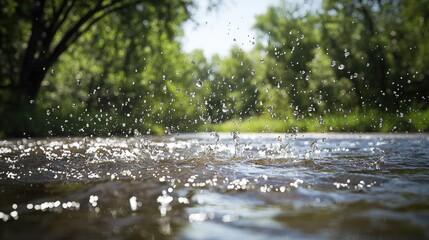 Fototapeta premium Raindrop Splash on Water