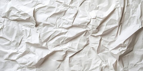 Obraz premium Crumpled white paper background with soft shadows and varied texture showcasing creases and folds arranged throughout the image.