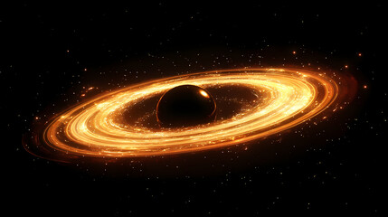 Galaxy 3d illustration creative design, black hole in universe. ring galaxy in space. Starbright. Illustration