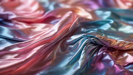 Obraz premium Silky Fabric with Iridescent Pink and Blue Tones