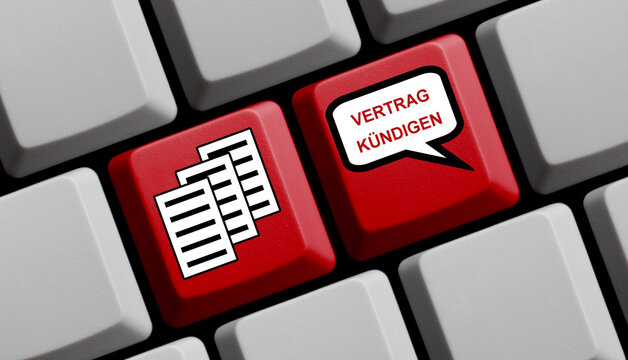 Vertrag online k&uuml;ndigen - Computertastatur
