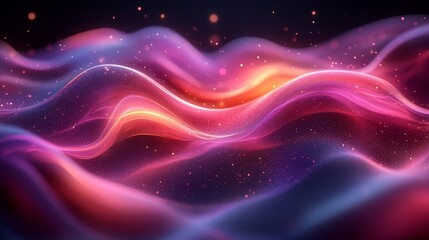 Vibrant abstract waves with glowing lights
