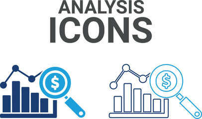 Analysis icon. It contains financial statements, accountants, financial audits, invoices, tax calculators, business firms, tax returns, income, and balance sheet icons. Solid icon collection.