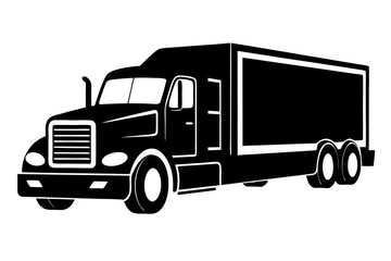 Clean Semi-Truck Vector Graphic